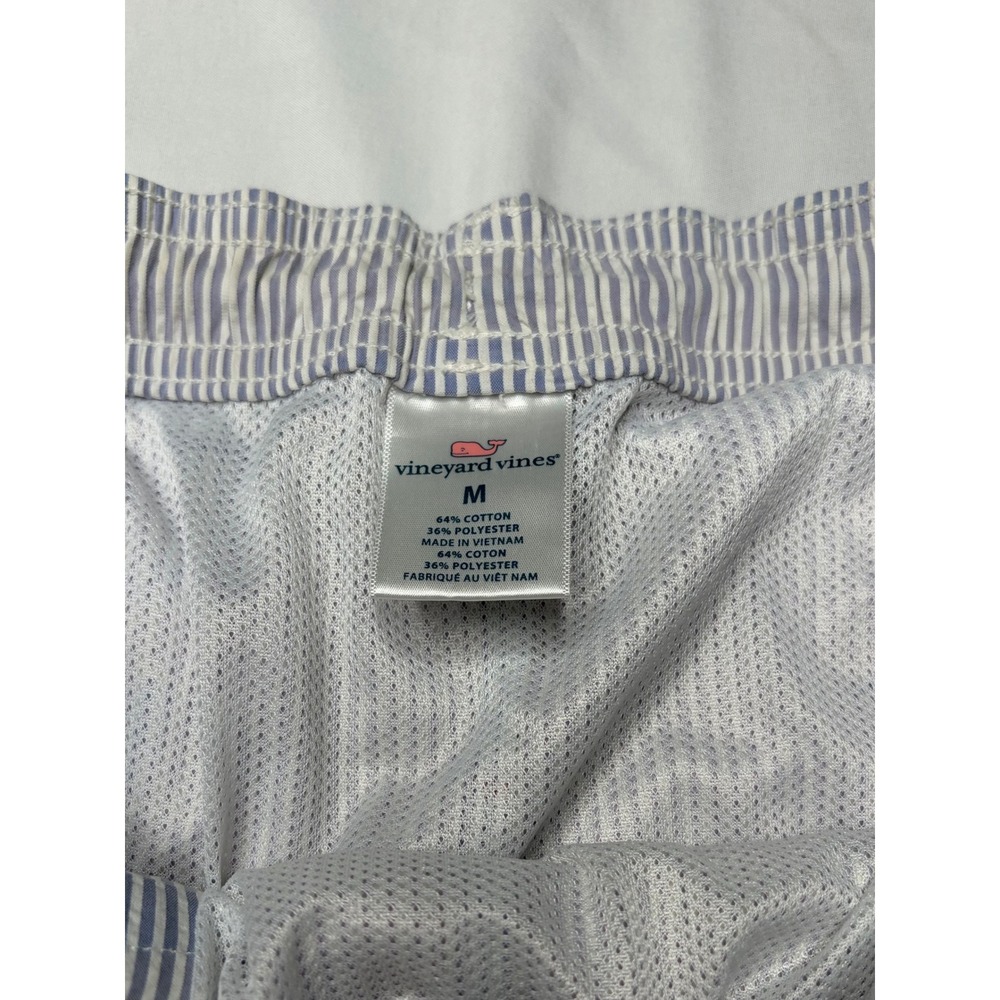 Vineyard Vines Mens Seersucker Fishing Boat Graphic Swim Trunks Blue White M - Picture 5 of 5